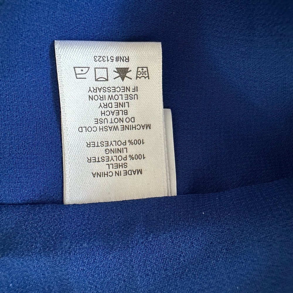 Royal blue 1 State puffed sleeve polyester blouse 
Size XS - Picture 4 of 4